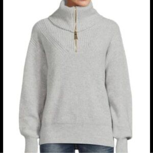 Cupcakes and Cashmere half zip cowl neck‎ knit long sleeve popover sweater